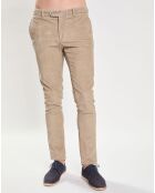 Pantalon Chino Slim Fit en Velours côtelé beige