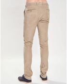 Pantalon Chino Slim Fit en Velours côtelé beige