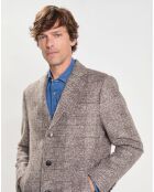 Manteau en Laine mélangée Prince de Galles gris clair