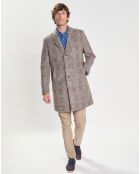 Manteau en Laine mélangée Prince de Galles gris clair