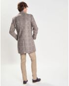 Manteau en Laine mélangée Prince de Galles gris clair