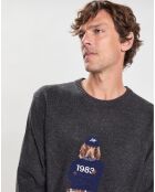 Pull  100% Laine Mérinos Harry Dog gris foncé