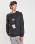 Pull  100% Laine Mérinos Harry Dog gris foncé