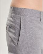 Pantalon Slim Fit imprimé micro Pied de Poule gris