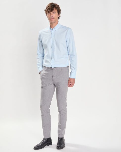 Pantalon Slim Fit imprimé micro Pied de Poule gris