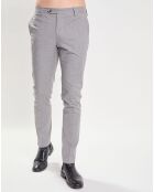 Pantalon Slim Fit imprimé micro Pied de Poule gris