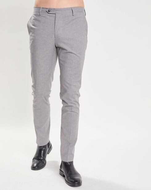 Pantalon Slim Fit imprimé micro Pied de Poule gris