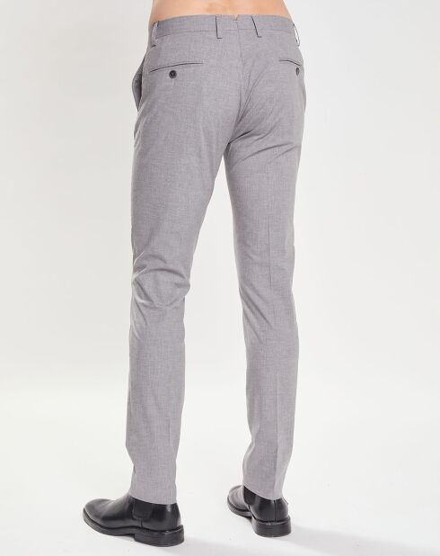 Pantalon Slim Fit imprimé micro Pied de Poule gris