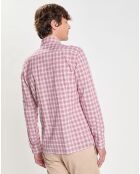 Chemise Slim Fit Oxford à carreaux rouge