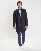 Manteau 100% Laine Membrane amovible imprimé Prince de Galles bleu