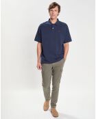 Polo Slim Fit uni Piqué bleu marine