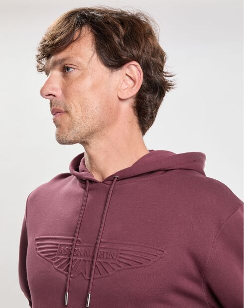 Sweat Hoodie Aston Martin Racing Embossé bordeaux