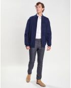 Gilet 100% Laine d'agneau zippé bleu foncé