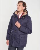 Parka à capuche Canvas bleu marine