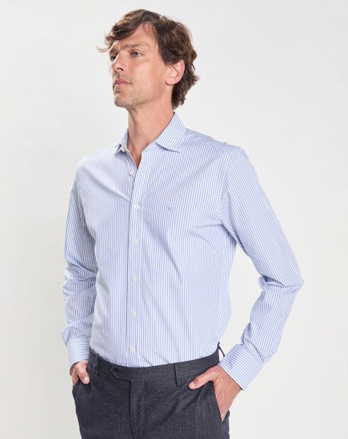 Chemise Slim Fit à rayures bleu clair