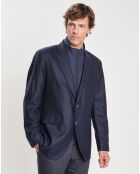 Veste 100% Laine Membrane Amovible imprimé chevron bleue