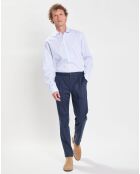 Chemise Regular Fit Washed Soft à rayures bleu clair