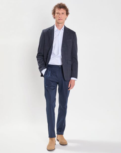 Veste Check Fondu à imprimé Prince de Galles bleue