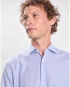 Chemise Slim Fit imprimée Pied-de-Poule bleu/blanc