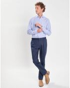 Chemise Slim Fit imprimée Pied-de-Poule bleu/blanc