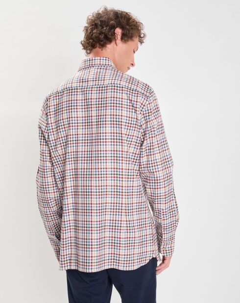 Chemise Slim Fit en Flanelle Vichy multicolore