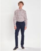 Chemise Slim Fit en Flanelle Vichy multicolore