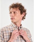 Chemise Slim Fit en Flanelle Vichy beige/multicolore