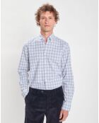 Chemise Slim Fit Oxford à carreaux bleu/blanc