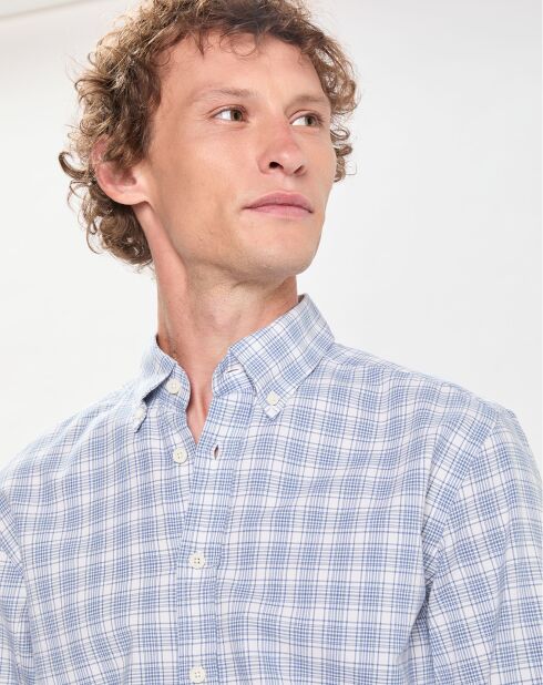 Chemise Slim Fit Oxford à carreaux bleu/blanc