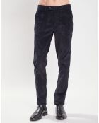 Pantalon Chino Slim Fit en Velours côtelé bleu marine