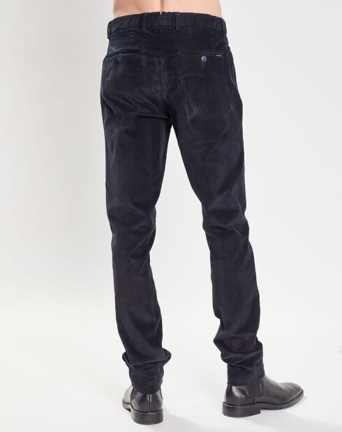 Pantalon Chino Slim Fit en Velours côtelé bleu marine