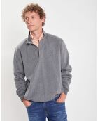 Sweat col camionneur Chevron gris