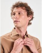 Chemise Slim Fit en Velours Milleraies beige