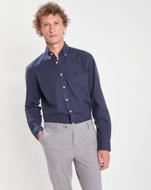 Chemise Slim Fit Oxford bleu foncé