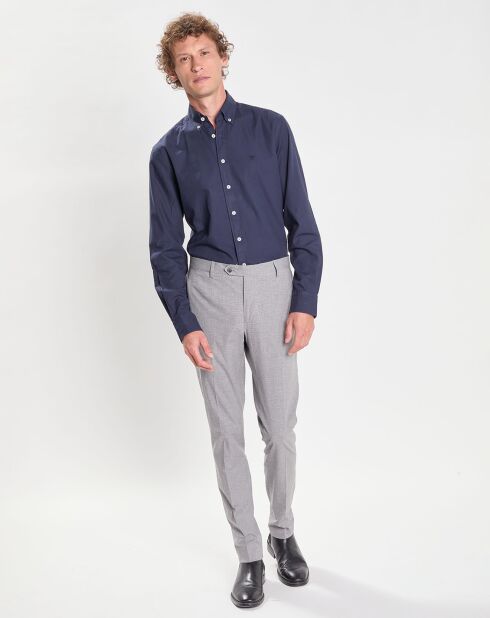 Chemise Slim Fit Oxford bleu foncé