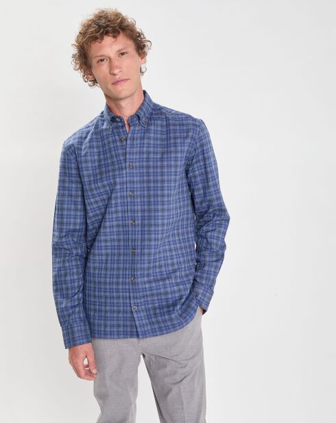 Chemise Slim Fit à carreaux bleue