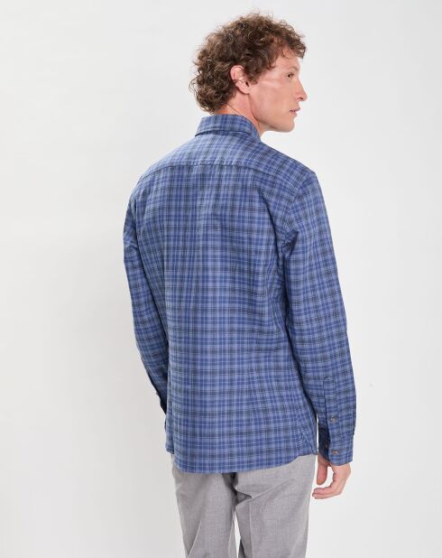 Chemise Slim Fit à carreaux bleue