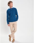 Polo Regular Fit manches longues bleu