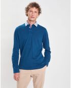 Polo Regular Fit manches longues bleu