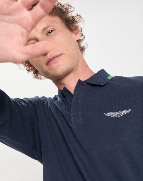 Polo Regular Fit manches longues Aston Martin Racing bleu foncé