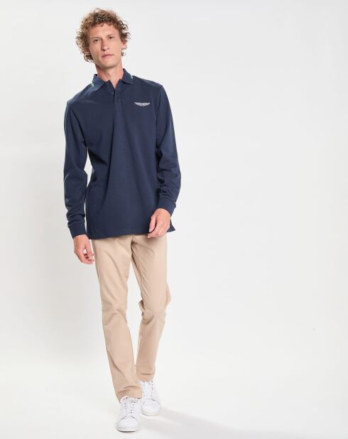 Polo Regular Fit manches longues Aston Martin Racing bleu foncé