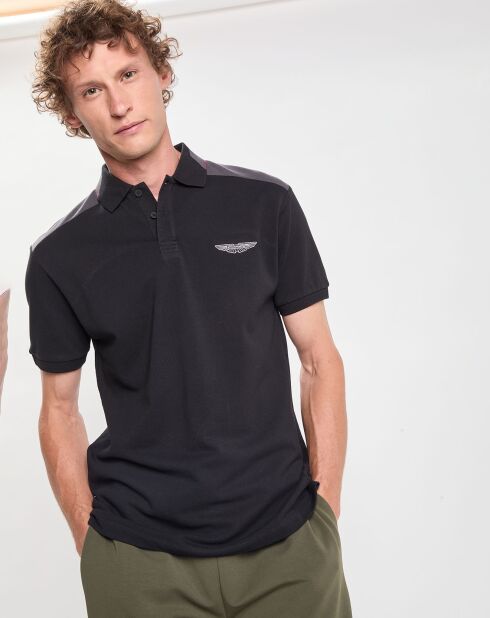 Polo Regular Fit Aston Martin Racing Colorblok noir/gris