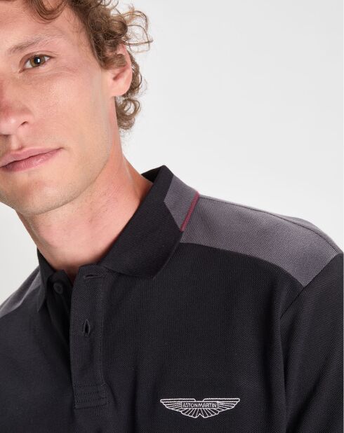 Polo Regular Fit Aston Martin Racing Colorblok noir/gris