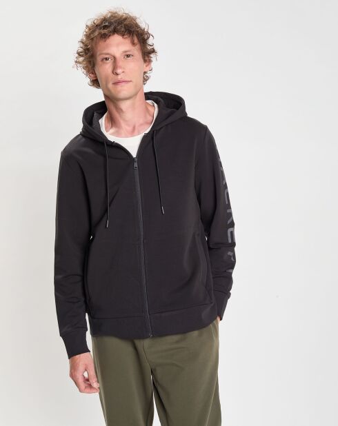 Sweat Hoodie zippé Mix noir