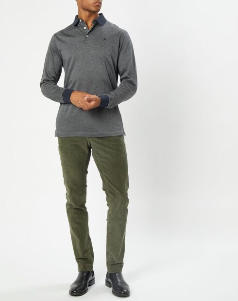 Pantalon Chino Slim en Velours côtelé kaki