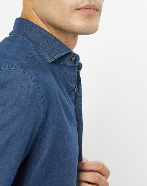 Chemise Slim Fit en Denim bleu foncé