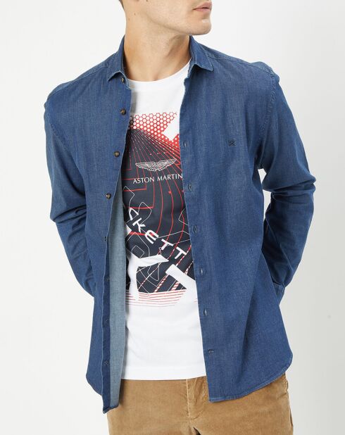 Chemise Slim Fit en Denim bleu foncé