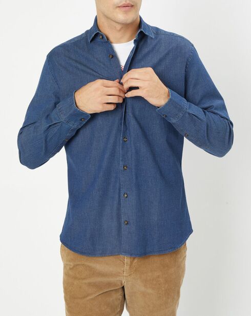 Chemise Slim Fit en Denim bleu foncé