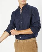 Chemise Slim Fit unie bleu foncé