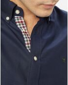 Chemise Slim Fit unie bleu foncé